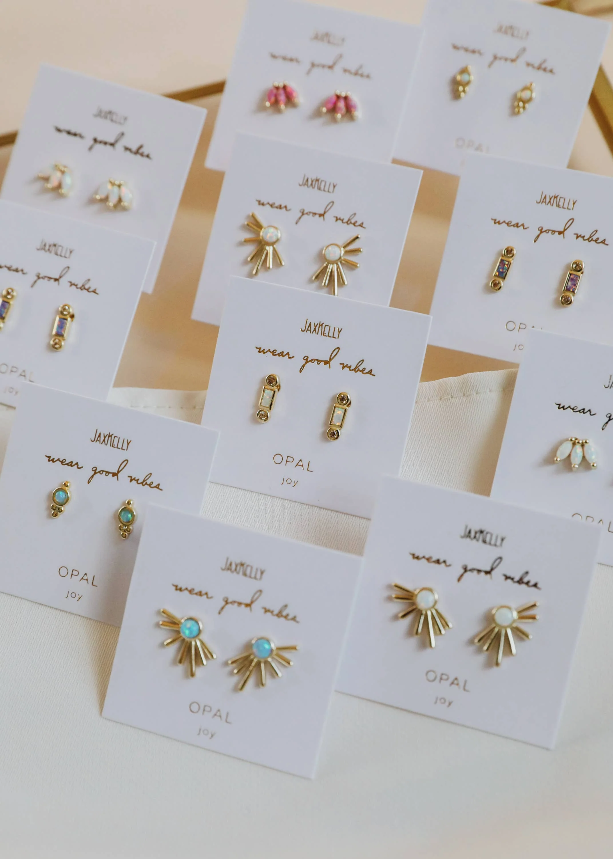 Sun Ray - Fire Opal / Gold Earrings - Image 7