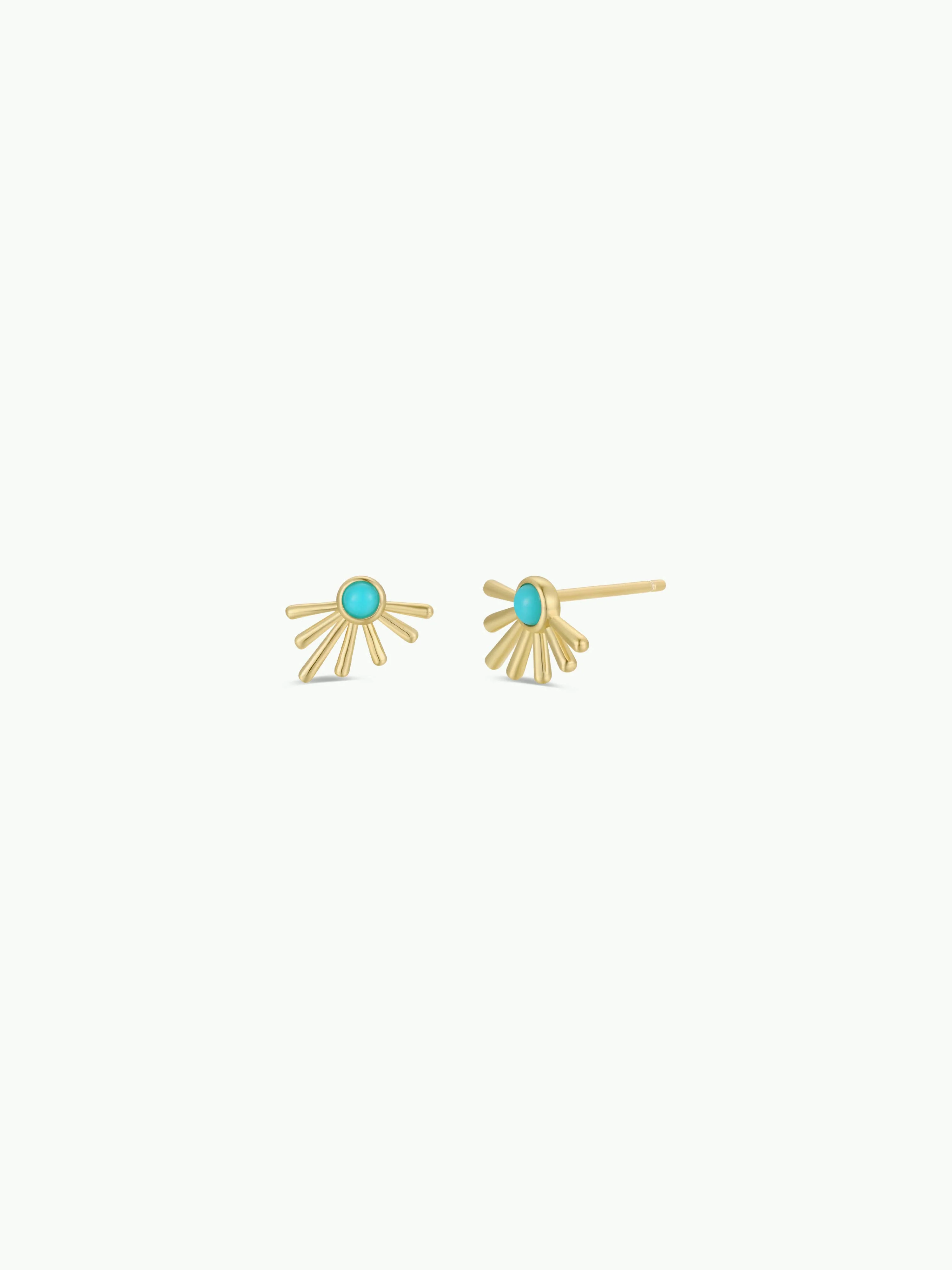 Sun Ray - Turquoise / Gold Earrings