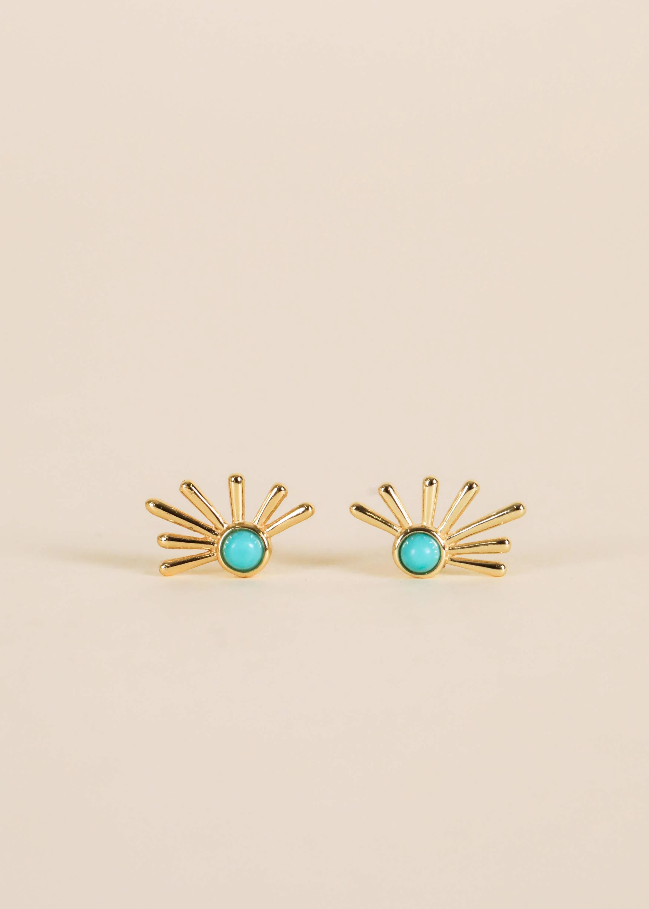 Sun Ray - Turquoise / Gold Earrings - Image 3