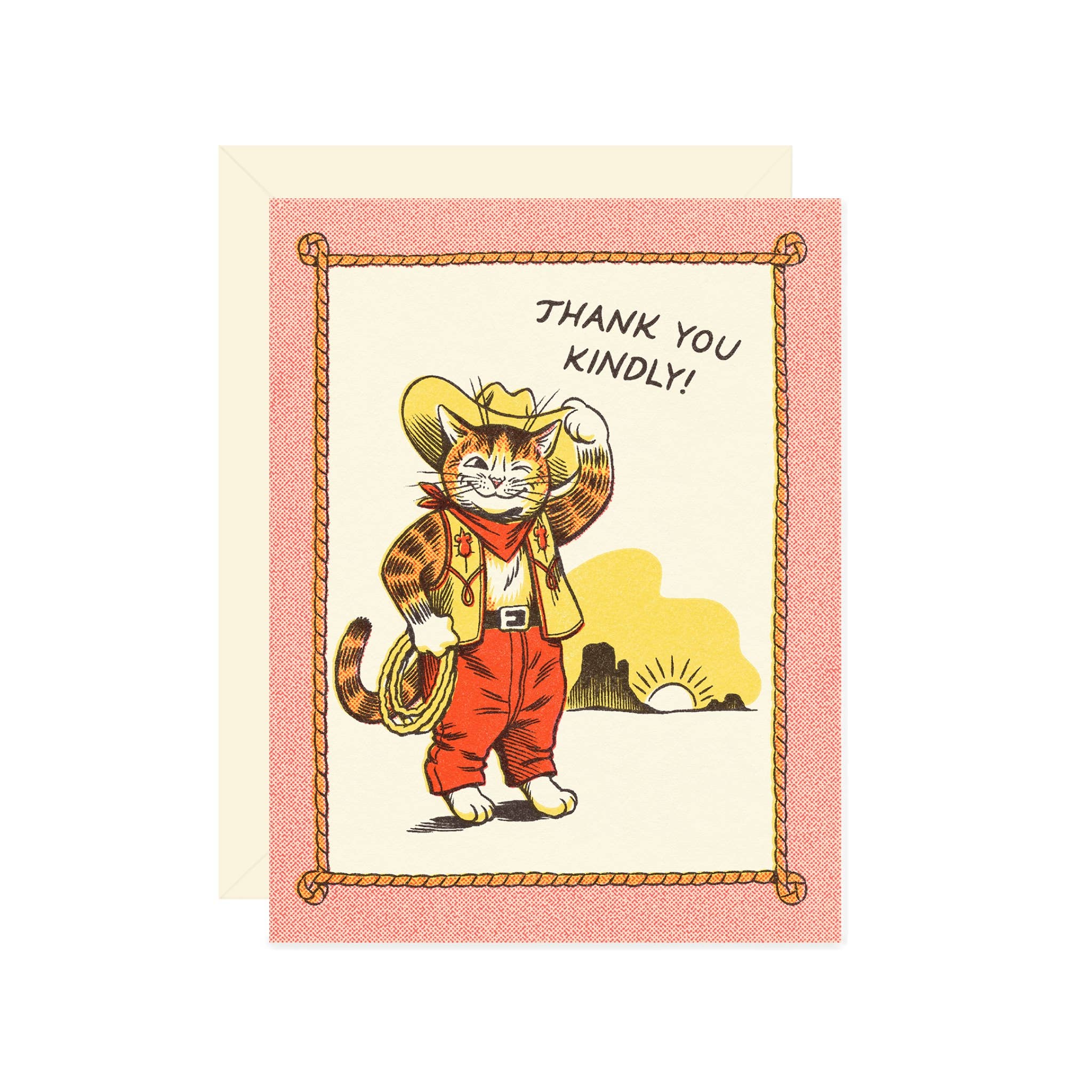 Kindly Cowboy Cat Thank You Card
