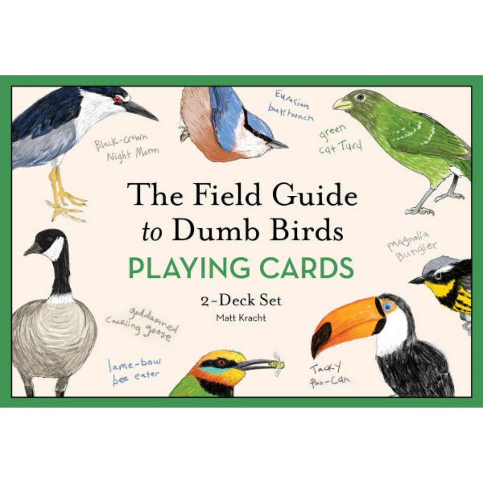 The Field Guide to Dumb Birds Playing Cards: 2-Deck Set