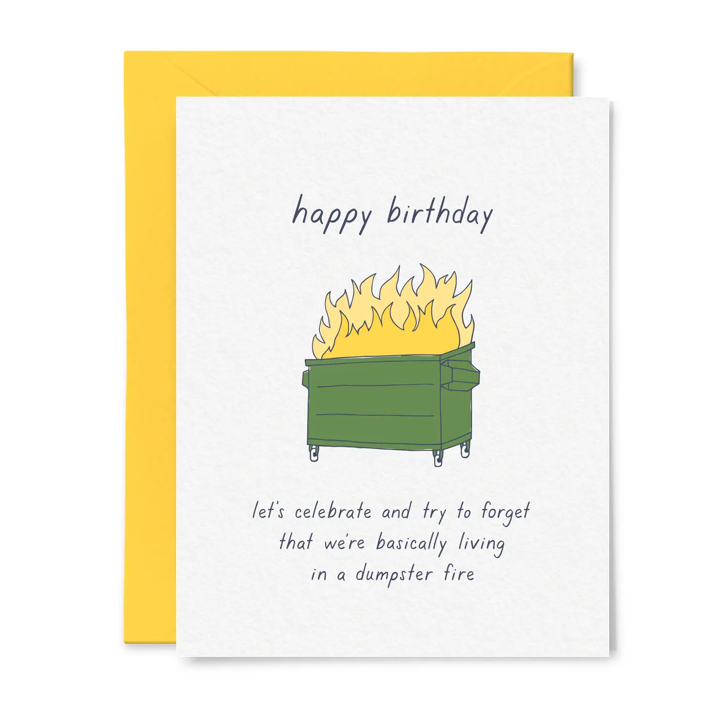 Tiny Hooray Birthday Card -  Dumpster Fire