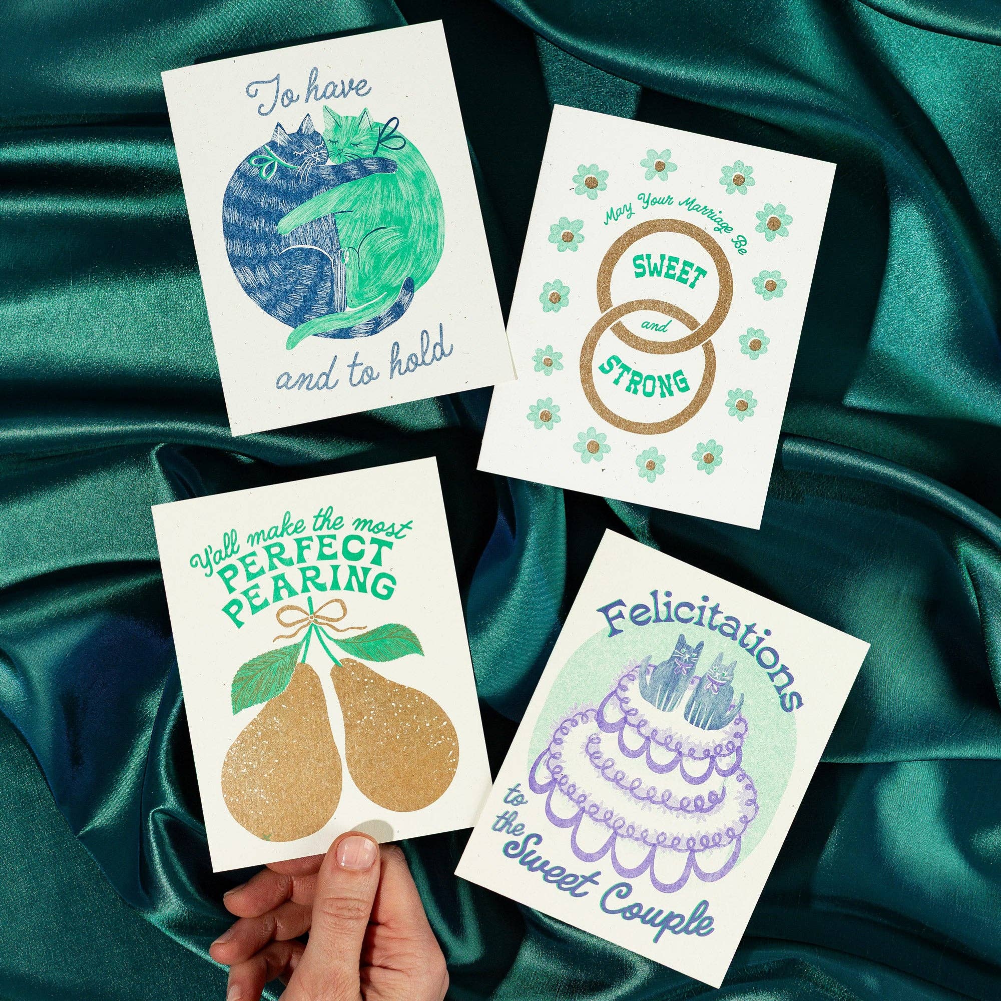 'To Have and to Hold' - Risograph Wedding Card - Image 3