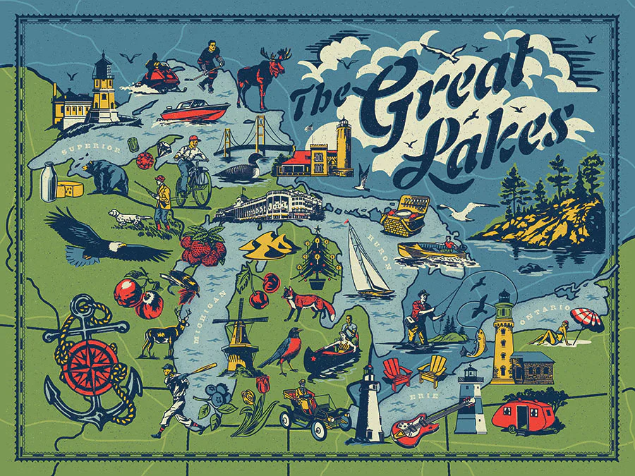True South 500 Piece Puzzle - The Great Lakes