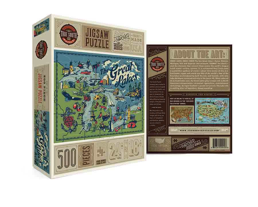 True South 500 Piece Puzzle - The Great Lakes - Image 2