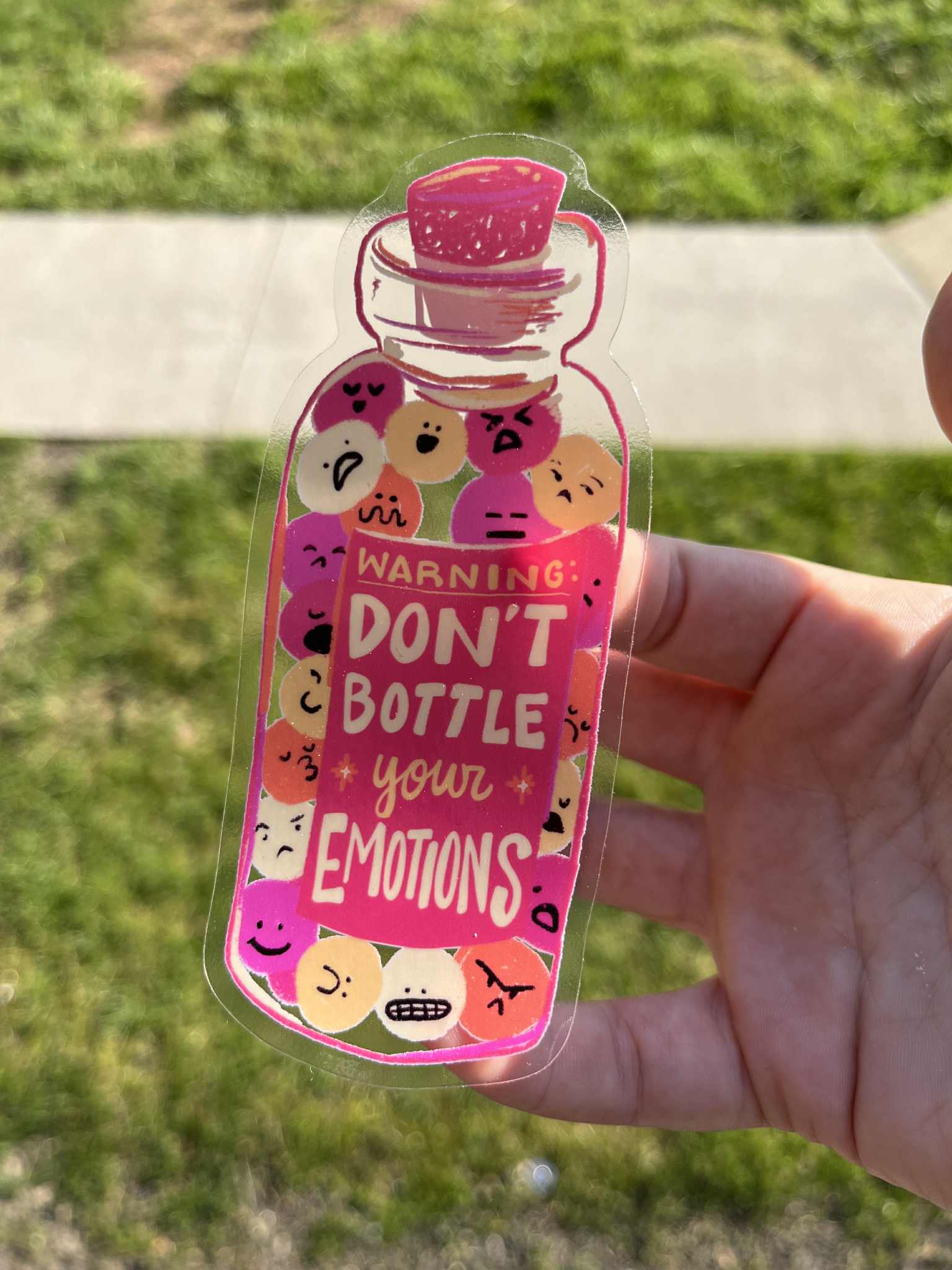 WARNING: Don't Bottle Your Emotions - Sticker - Image 2