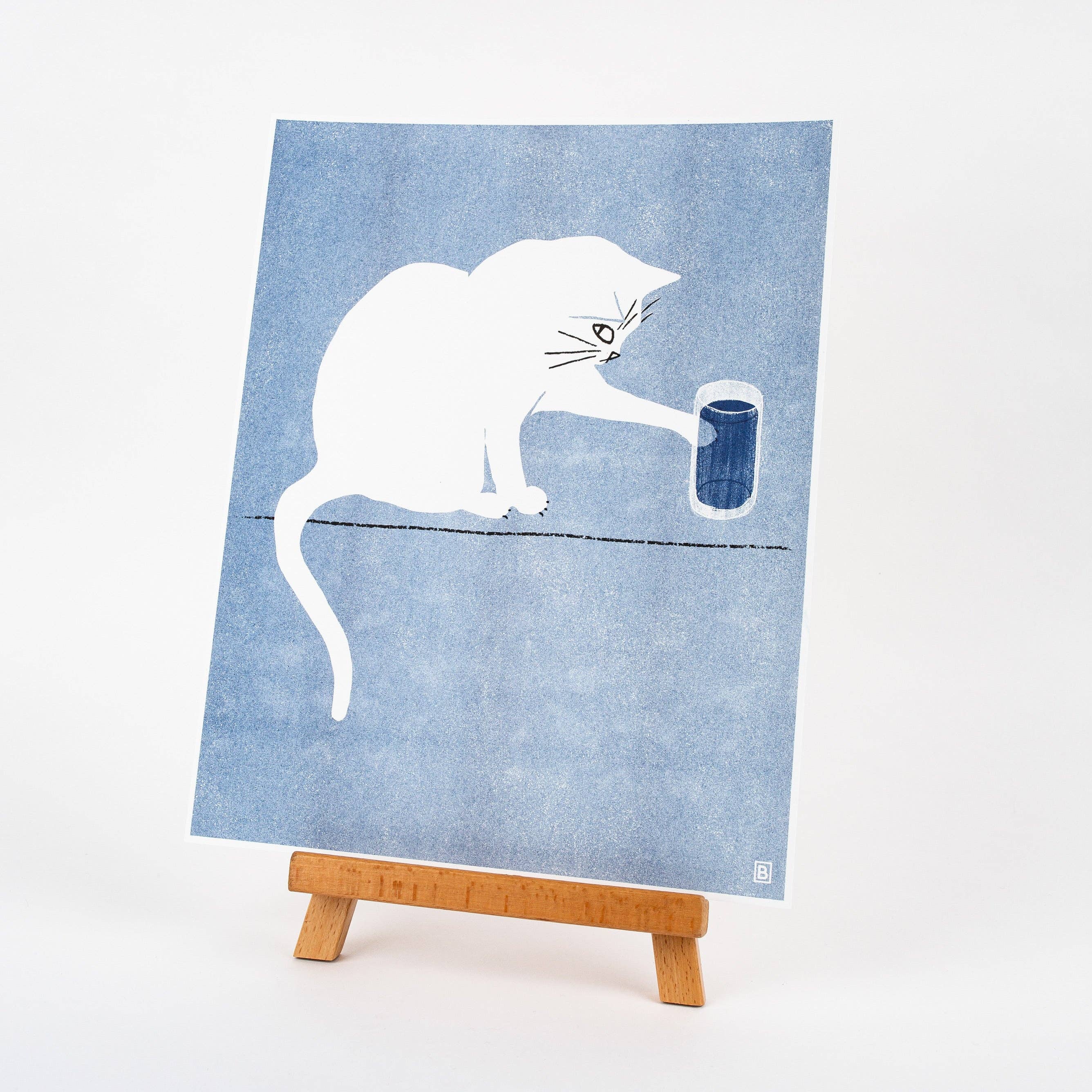 Water Glass - Risograph Art Print - Image 3