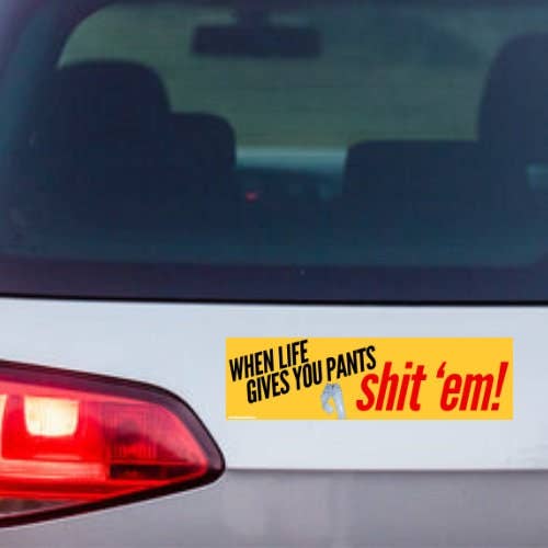 When Life Gives You Pants SHIT 'Em Bumper Sticker - Image 2