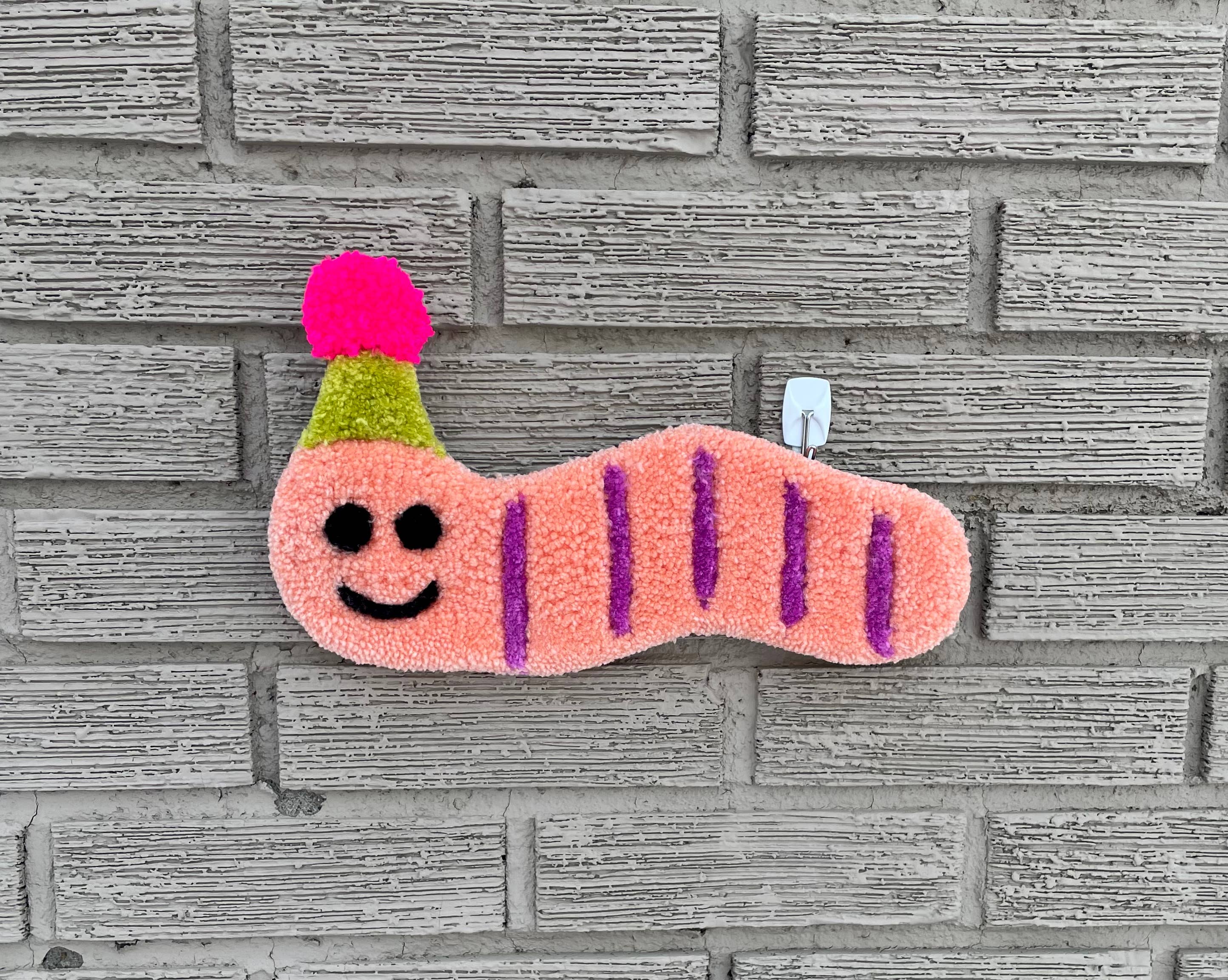 Party Hat Worm Tufted Wall Hanging