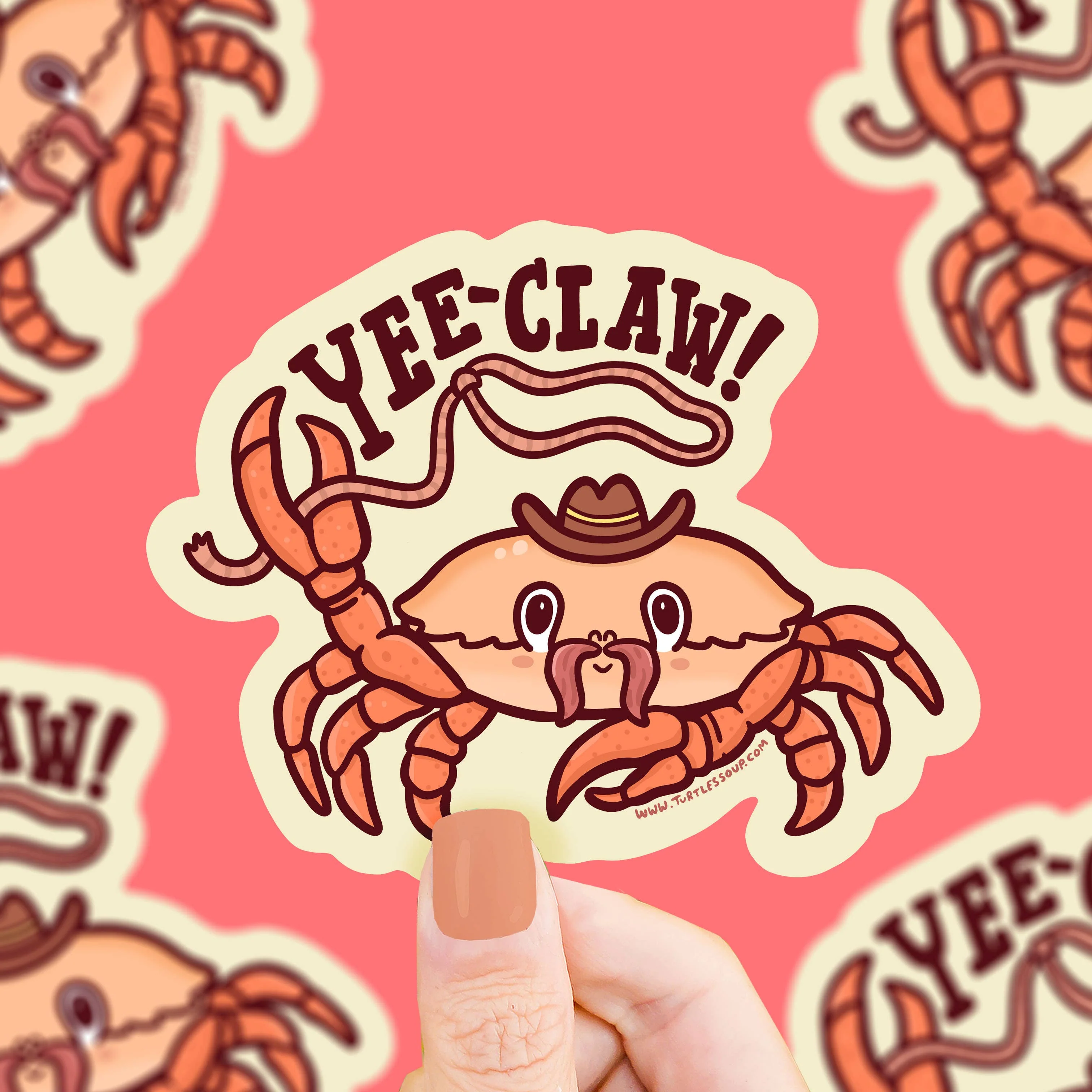 Yee-Claw Rodeo Crab Sticker