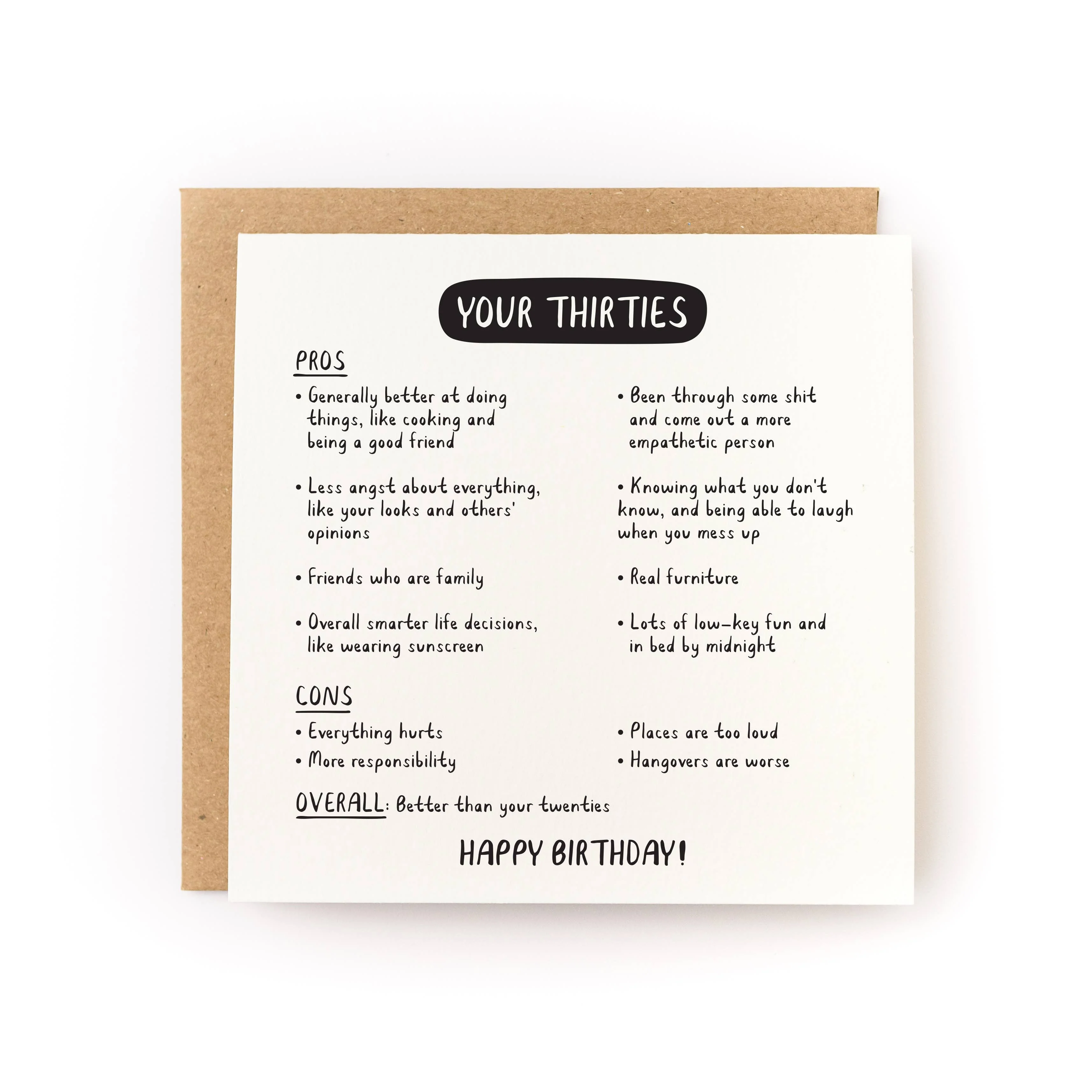 Your Thirties (Are Better Than Your Twenties) Birthday Card
