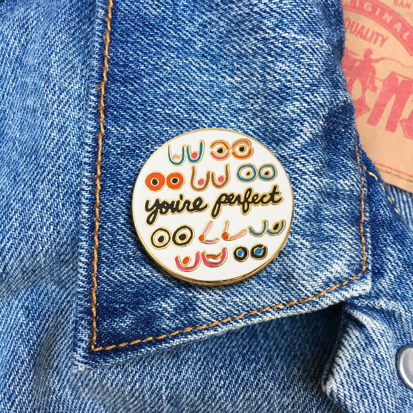 'You're Perfect' Boobs - Enamel Pin - Image 3
